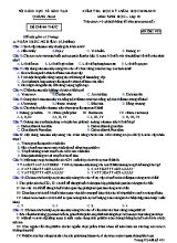 Đề kiểm tra học kỳ I môn Sinh học Lớp 10 - Mã đề 410 - Năm học 2018-2019 - Sở giáo dục và đào tạo tỉnh Quảng Nam
